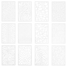 12 Pcs Leopard Stencil Mermaid Scale Stencil Stripe Stencil Plastic Drawing Stencils Craft Stencil Painting