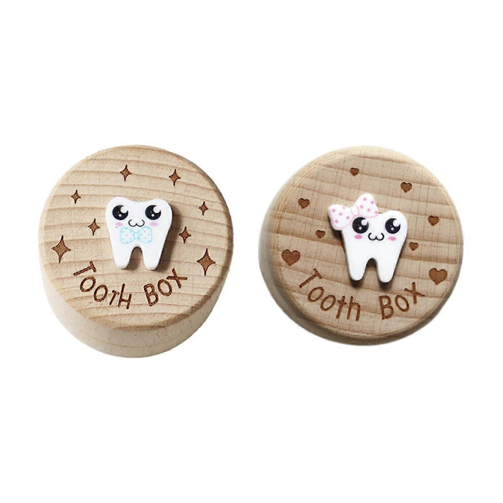3D Carved Wooden Tooth Fairy Box, Tooth Souvenir Box for Men and Women