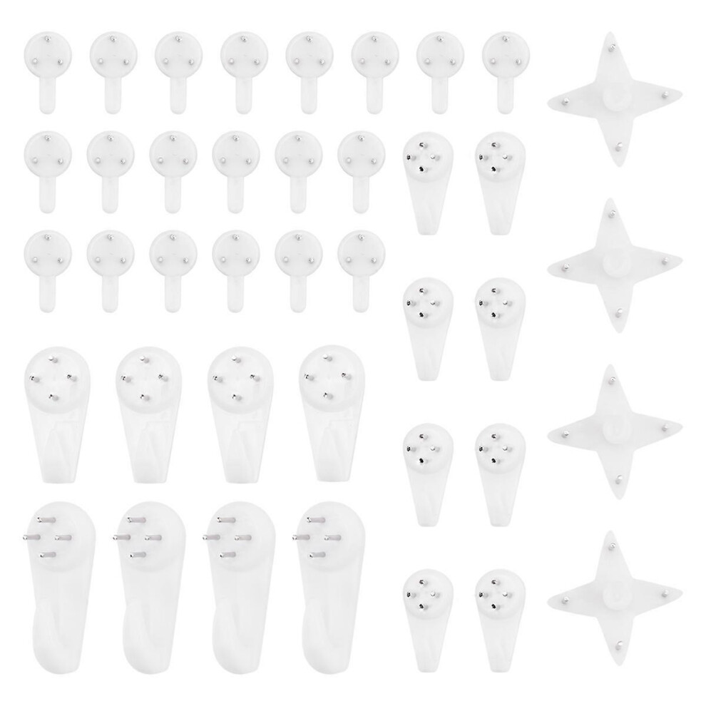 40Pcs Invisible Nail Screws Wall Hooks Traceless Picture Photo Holders 3089231699440