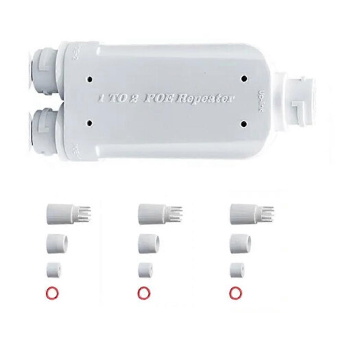 Extensor PoE 48V 1 para 2 IP66 à prova d'água 10/100Mbps 500m compatível com switch PoE e câmera.