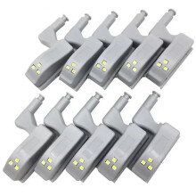 10 Pcs LED Inner Hinge Lamp for Kitchen Cupboard Bedroom Wardrobe Closet Under Cabinet Lighting