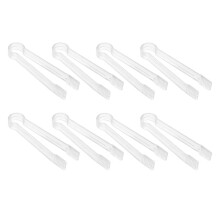 8pcs 6 inch Clear Plastic Buffet Serving Tongs Mini Serving Utensils Appetizer Tongs Kitchen Tongs