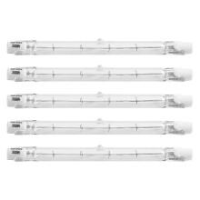 5 Pack R7S 118mm 300W 230V Dimmable Halogen Linear Lamp compatible with Construction Work