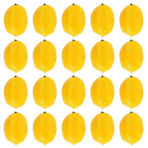 20pcs Artificial Lemons, Yellow, 7.62cm Long x 5.08cm Wide