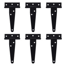 6 pcs 4 inch T-band rustic gate hinges stainless steel black door hinges compatible with windows, doors
