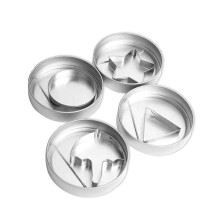 1 Set Stainless Steel Korean Sugar Cake Making Tools Cookie Cutters with Star, Round, Umbrella, Triangle Shapes