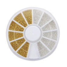 300 PIECE Nail Art Gold Silver Ball Beads Lace Decoration Wheel