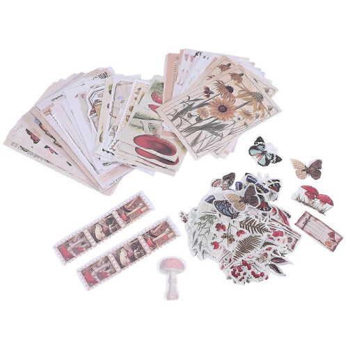 200 pcs vintage scrapbook accessory set compatible with junk journal planner DIY