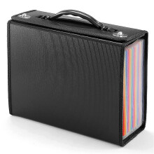 24 Pocket Expandable Accordion File Folder, Plastic Paper Document Receipt Organizer