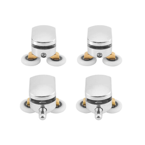 4pcs 23mm Shower Door Rollers Sliding Shower Door Wheels Replacement Rollers (2 Top & 2 Bottom)
