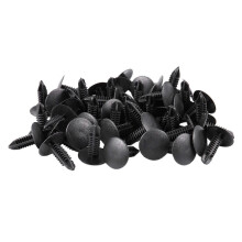 48pcs black plastic 5mm x 5mm hole diameter rivets mounting push clips