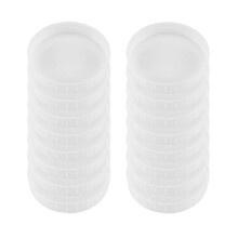 16pcs wide-mouth plastic jar lids airtight scratch-resistant compatible with preserving storage jars