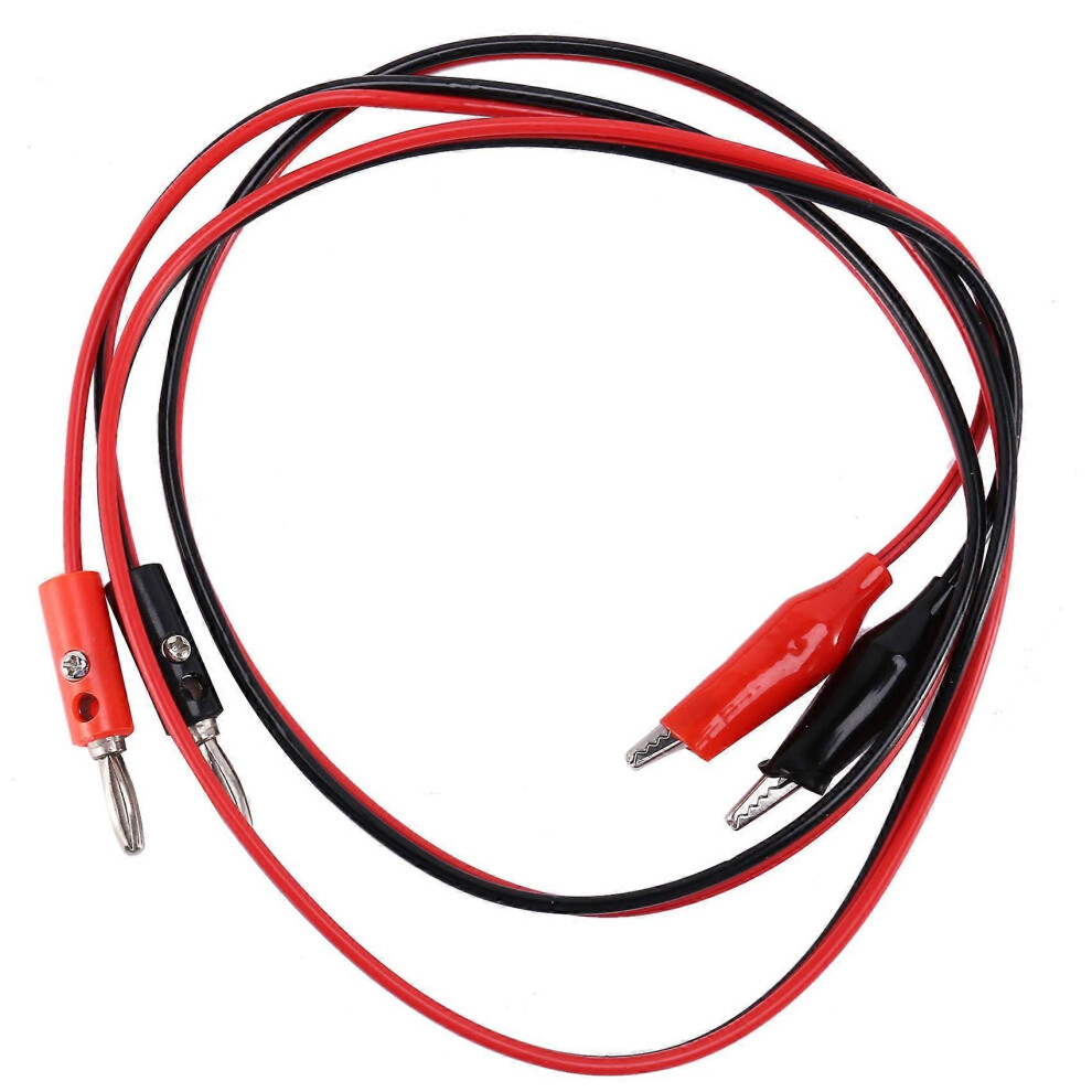 2Pcs Red And Black Banana Plugs To Alligator Terminals Probe Test Leads 3384275316330