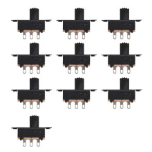 10pcs SS22F25-G7 2-position DPDT 2P2T Front Panel Mount Mini Slider Solder Lugs