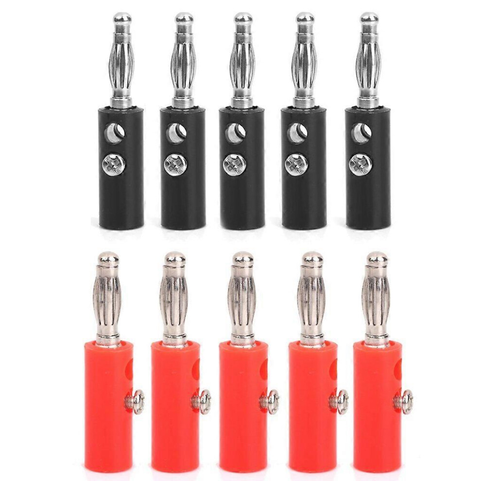 10Pcs 4Mm Insulated Banana Plug Connectors And Sockets Red+Black 3579944366826
