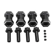 2024-4PCS 12mm RC Wheel Hex Hub with 20mm Offset Extension Crawlers Wheel Hex Drive Adapter for 1/10 RC Crawler Repairing and Upgrading Black