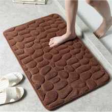 (40x60cm, Coffee) Cobblestone Embossed Bathroom Bath Mat Non-slip Bathtub Floor Rug Shower Room Doormat Memory Foam Pad