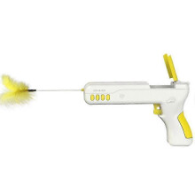 (Yellow) Cat Teaser Gun Interactive Cat Toy For Indoor