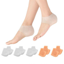 paia di protezioni in gel per talloni, calzini in silicone traspirante per riparare i talloni secchi e screpolati e ridurre il dolore.