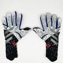 Goalkeeper Gloves Premium Quality Football Goal Keeper Gloves Finger Protection-8-Black White