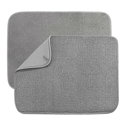 2 Pack Absorbent Microfiber Kitchen Counter Dish Drying Mat