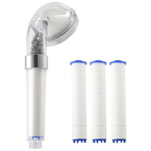 1 Set Negative Ions Bathroom Handheld Shower Head Set with 3 Filters High Pressure