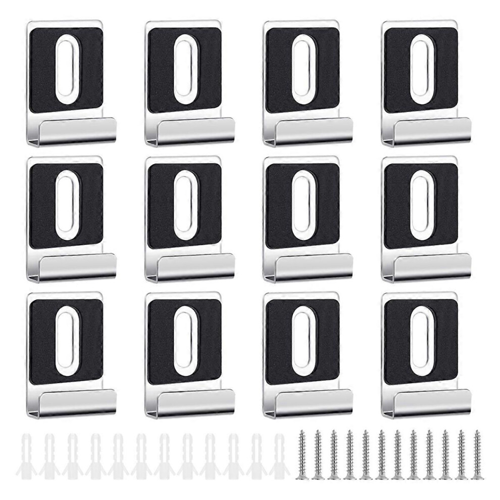 12 Pcs Metal Mirror Clips Holder Kit With Screw For Wall Mounting Frameless Mirror 3671861871695