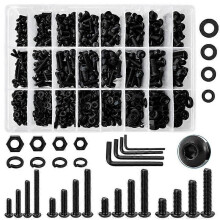Kit assortimento di viti e dadi metrici M3/M5/M6 di grado 10.9, 1120 pezzi.