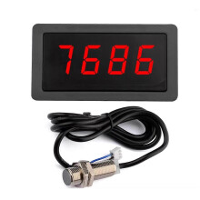 9999RPM kierroslukumittari digitaalinen LED-laskentamittari DC 8-24V mittari nopeusmittari NPN 5V Hall-magneettianturilla