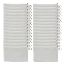 30PCS Sublimation Blanks Makeup Bags White Canvas Polyester Tote Bags for DIY