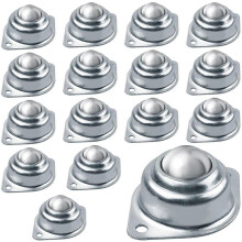 16 Pieces 1 Inch Carbon Steel Ball Bearing Casters compatible with Conveyors, Roller Brackets, Furniture