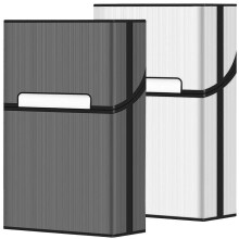 2 Pack Cigarette Case, Magnetic Brushed Aluminum, 20 Capacity, 9.2*6*2.8cm