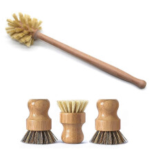 Bambus-Spülbürste & Holz-Flaschenbürste, kompatibel mit Weithalsflaschen, Tassen und Gläsern