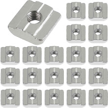 Verpakking van 20 stuks M8 T-sleufmoeren van koolstofstaal, type B, sleuf 8, compatibel met aluminium.