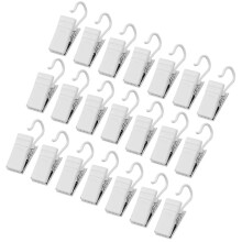 50-Pack Small Heavy-Duty Metal Hook Clip Set for Curtain Hangers, White
