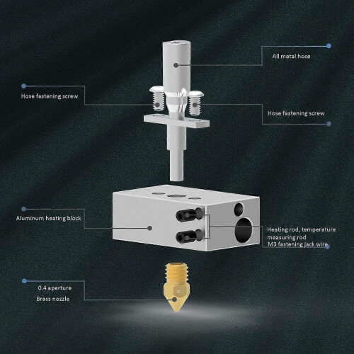 Kit Extrusora Hotend V2 com Bico de 0,4 mm, compatível com Acessórios para Impressora 3D M200