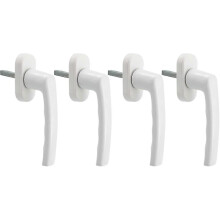 4 stuks witte universele aluminium raamgrepen, geschikt voor zowel links- als rechtsdraaiende ramen.