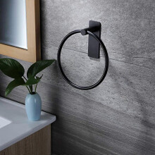 Self Adhesive Round Stainless Steel Towel Ring Hand Towel Holder compatible with Bathroom
