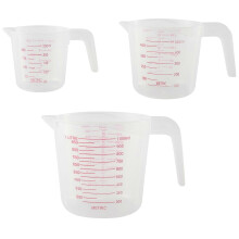 3 Pcs Plastic Measuring Jug Set 4 Cup 2 Cup 1 Cup Capacity BPA Free Measuring Beakers
