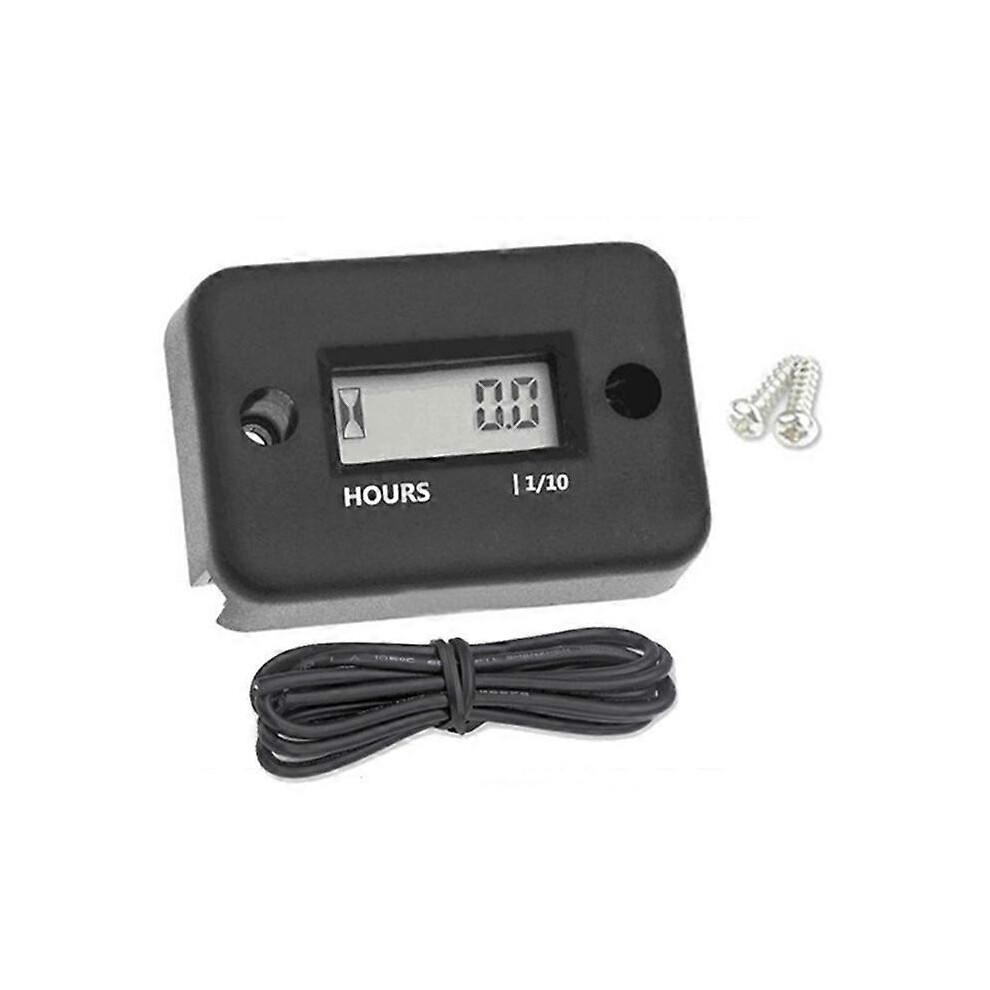 Waterproof Inductive Lcd Digital Hour Meter Timer Compatible With Bike Motorcycle Atv Snowmobile Engine 3831659640517
