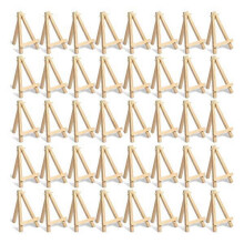 60 stuks mini houten schildersezels voor visitekaartjes, foto's, kleine canvasdoeken, knutselprojecten voor in de klas