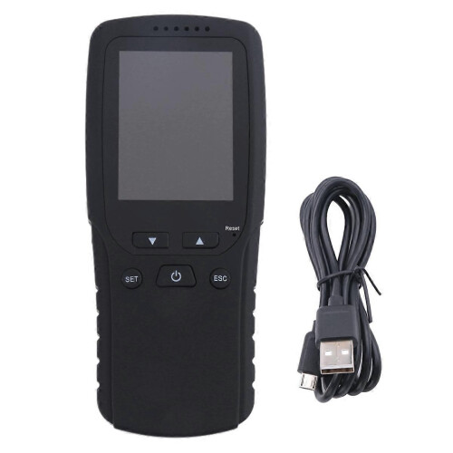 Monitor de Qualidade do Ar 9 em 1: Detector de PM2.5, PM1.0, PM10 e HCHO com Detecção de Temperatura para Uso Interno e Externo.