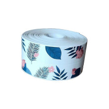 Self-adhesive waterproof caulking tape, PVC caulking strip for toilet joints, bathtub sealing strip, seaweed pattern (3.8cm x 1m)