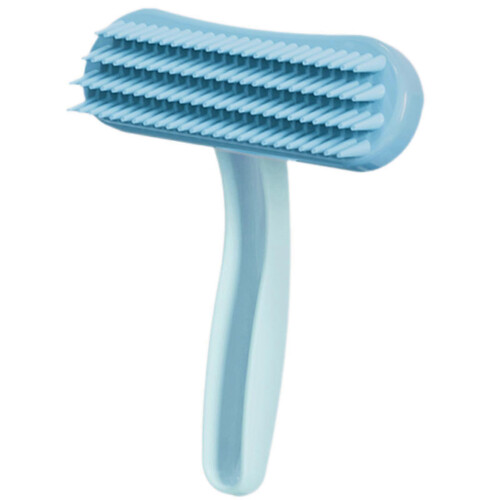 Escova para animais de estimação com cabo, compatível com cães e gatos, para remover pelos soltos e nós.