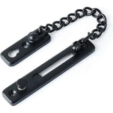 Stainless Steel Matte Black Anti-Theft Door Lock with Narrow Door Limiter & Spring-Loaded Mechanism, compatible with Home Use