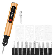 Rechargeable Engraving Pen compatible with Artists & DIYers, Engrave 50+ Surfaces, Beginner Friendly, 30 Bits Included