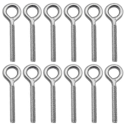 12PCS M6 x 70mm 304 Stainless Steel Ring Threaded Rods Set compatible with Secure Fixing