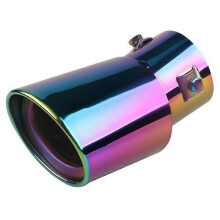 Terminale di scarico per auto in acciaio inossidabile multicolore con curva rotonda, accessorio universale per auto.