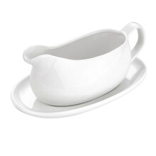 Salsiera e piattino in ceramica da 414 ml (14 oz) compatibili con latte, salse calde, panna e brodo.
