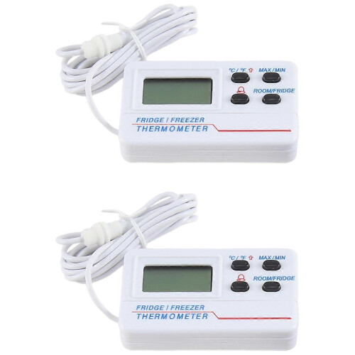 Termômetro eletrônico para geladeira/freezer doméstico com alarme de temperatura dupla e visor digital. 1
